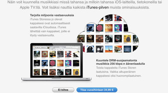 Applen iTunes Match laajeni Suomeen